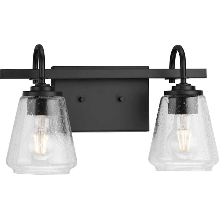 Progress Lighting Martenne 14"W Bath Light, Black/Clear Seeded - P300473-31M