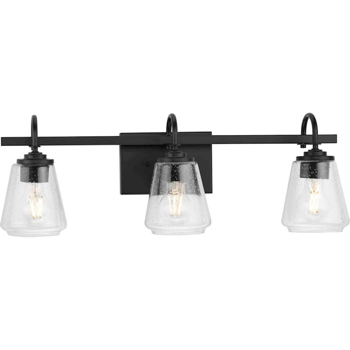 Progress Lighting Martenne 24"W Bath Light, Black/Clear Seeded - P300474-31M