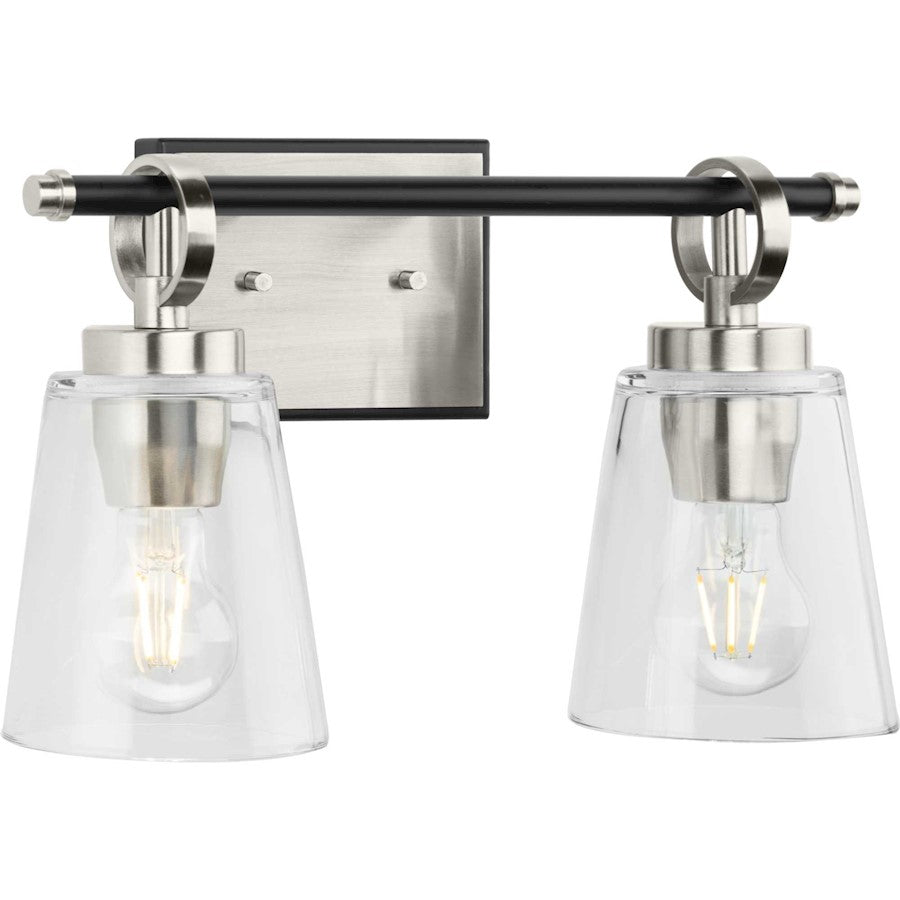 Progress Lighting Cassell 14.5"W Bath Vanity Light, Nickel/Clear - P300481-009