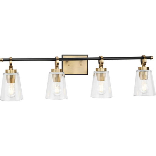 Progress Lighting Cassell 33.87"W Bath Vanity Light, Brass/Clear - P300483-163