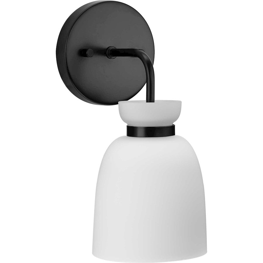 Progress Lighting Lexie 5.12"W Bath Light, Black/Opal - P300484-31M