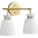 Progress Lighting Lexie 14"W Bath Vanity Light, Gold/Etched Opal - P300485-191