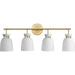 Progress Lighting Lexie 30"W Bath Vanity Light, Gold/Etched Opal - P300487-191