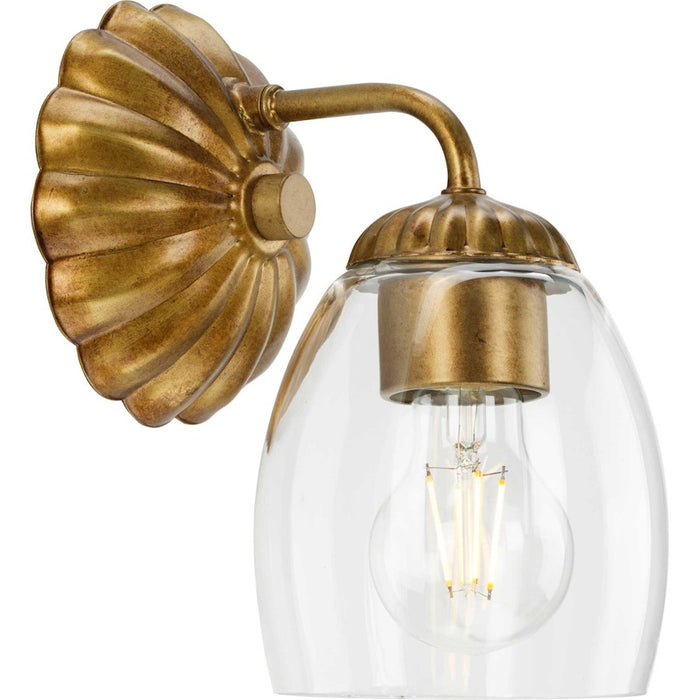 Progress Lighting Quillan 5"W Bath Vanity Light, Gold Ombre/Clear - P300488-204