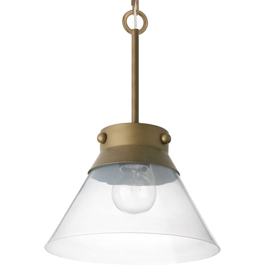 Progress Point Dume Tapia Trail 1Lt Semi Flush Conv, Brass/Milk - P350139-161