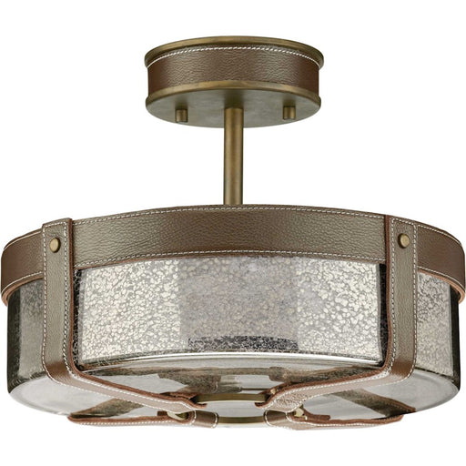 Progress Point Dume Rockdance 4Lt Semi Flush, Mercury Glass/Brown - P350143-161