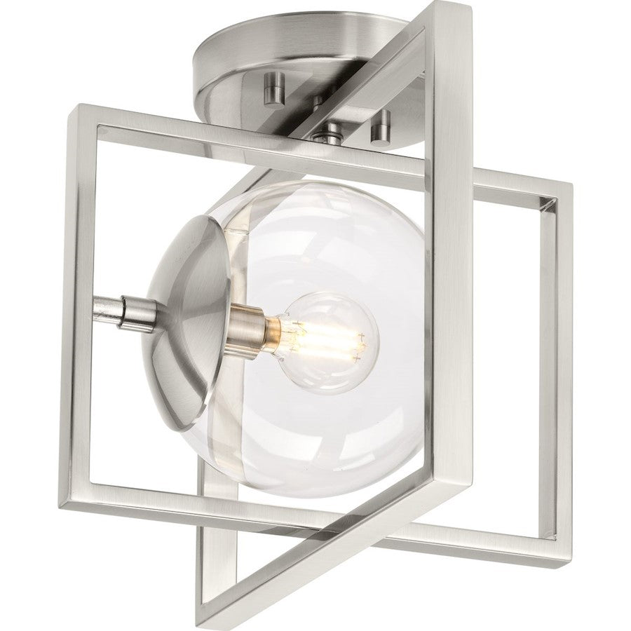 Progress Lighting Atwell 10" 1 Light Clear Semi-Flush Mount