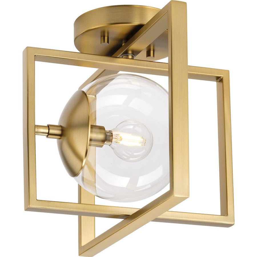 Progress Lighting Atwell 10" 1 Light Clear Semi-Flush Mount