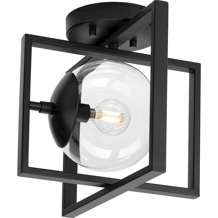 Progress Lighting Atwell 10" 1 Light Clear Semi-Flush Mount