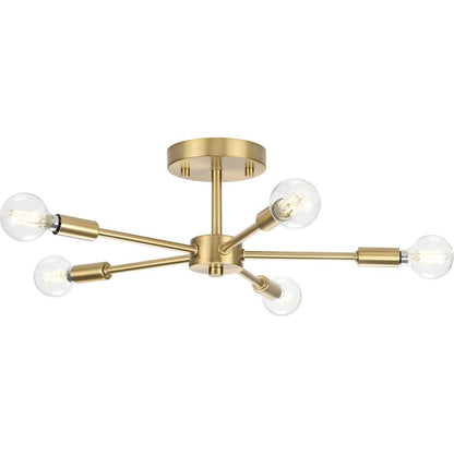 Progress Lighting Delayne 5 Light Semi-Flush Mount