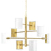 Progress Point Dume Wandermere 8Lt Chandelier, Brass Metal Shades - P400192-160