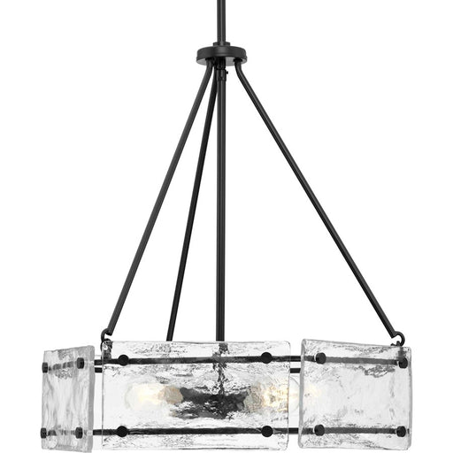 Progress Lighting Rivera 20.5" Chandelier, Black/Clear Textured - P400354-31M