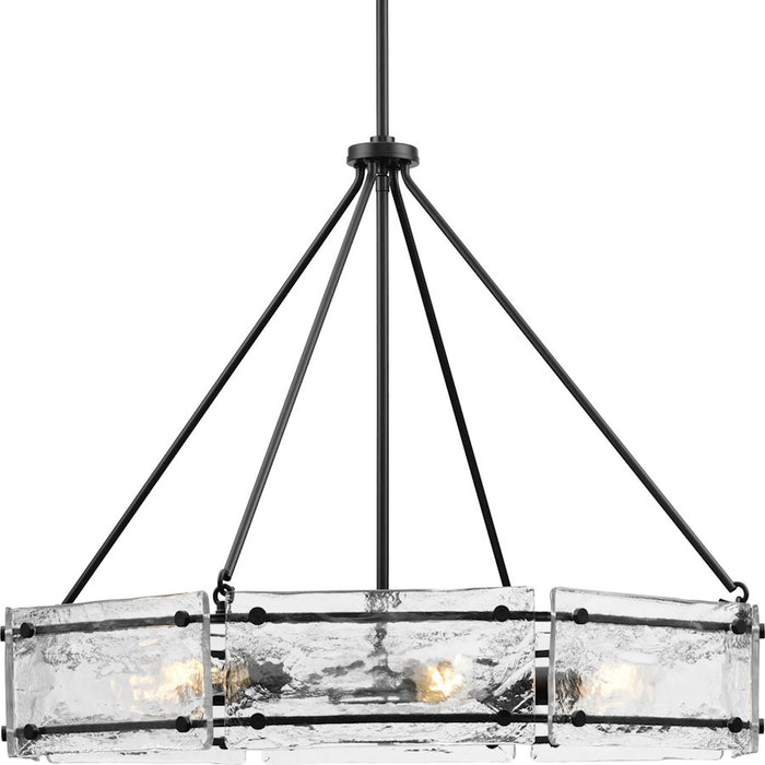 Progress Lighting Rivera Chandelier, Black/Clear Textured - P400355-31M