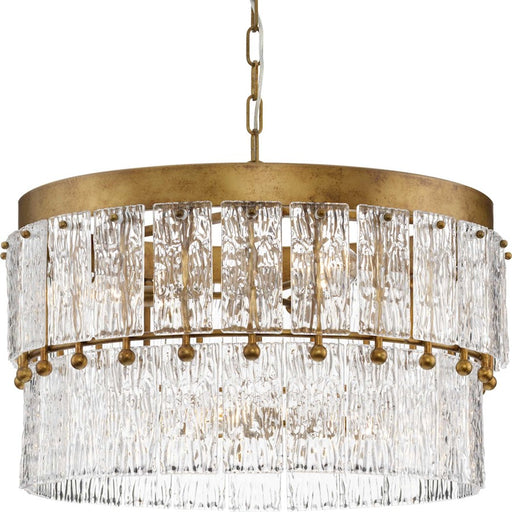 Progress Lighting Chevall 24.87" Chandelier, Gold/Clear Pressed - P400367-204