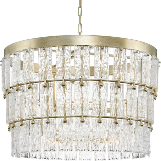 Progress Lighting Chevall 32" Chandelier, Silver/Clear Pressed - P400368-176