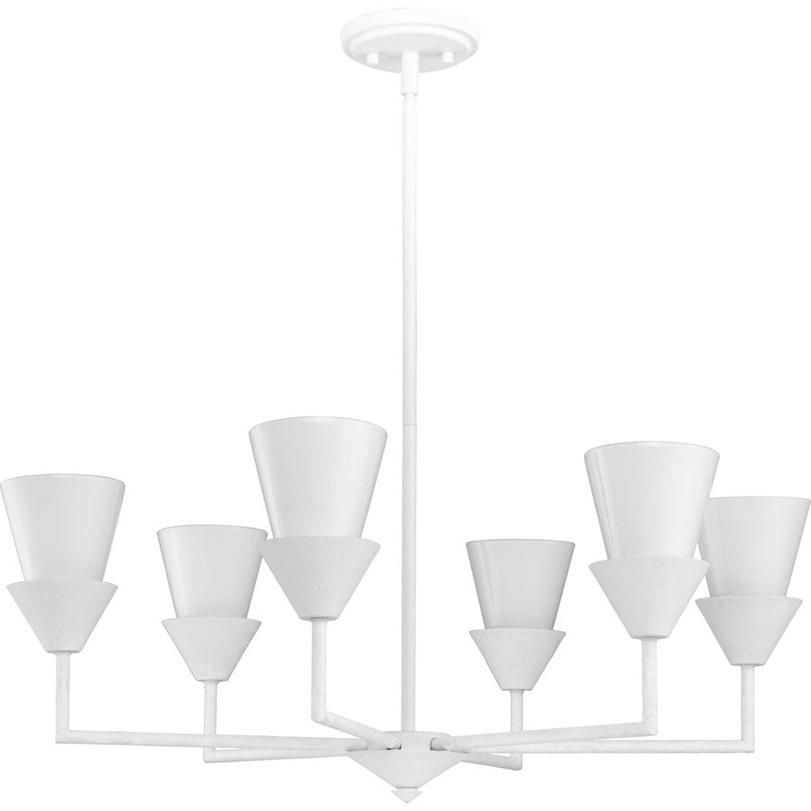 Progress Pinellas 30" Chandelier, White Plaster/Gloss Opal - P400372-197