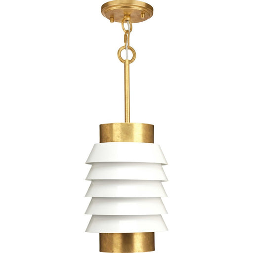 Progress Point Dume Onshore 1Lt Pendant, A Brass/White Louvers - P500194-160