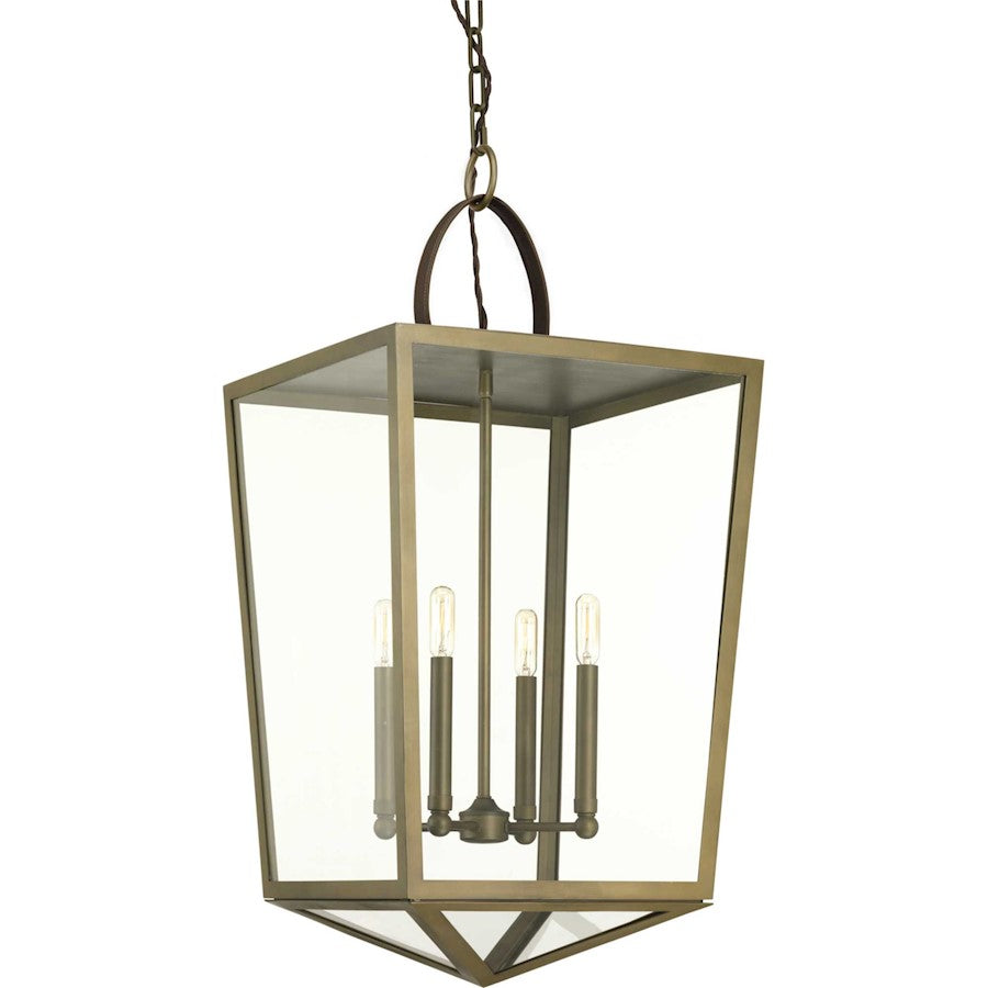 Progress Point Dume Shearwater 4Lt Pendant, Brass/Brown/Clear - P500196-161