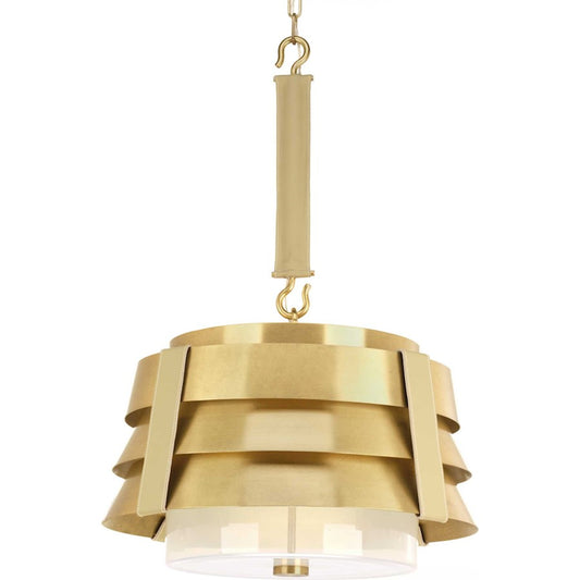 Progress Point Dume Sandbar 3Lt Pendant, Brass/Milk Glass/Beige - P500198-160