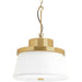 Progress Point Dume Windbluff 3Lt Pendant, Brass/White Linen Shade - P500203-160