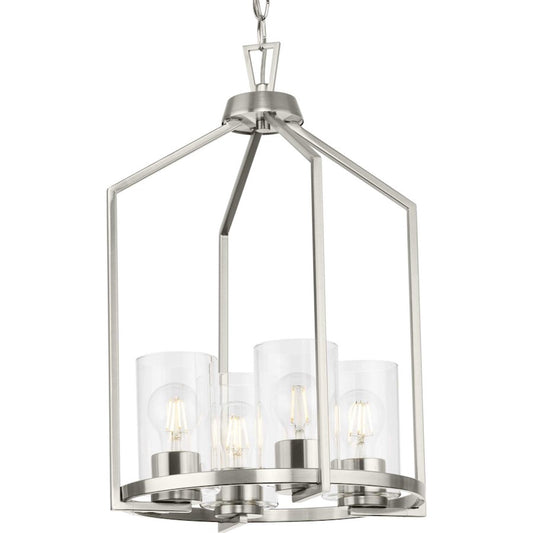 Progress Lighting Goodwin 4 Light Hall & Foyer Light, Nickel/Clear - P500411-009
