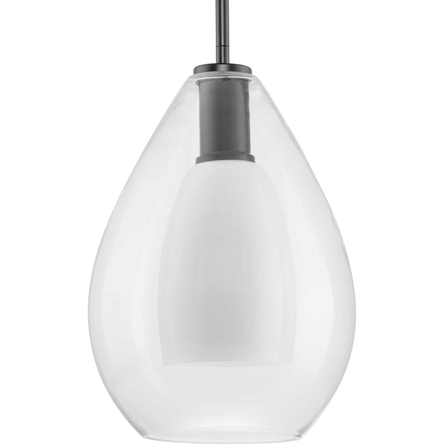 Progress Lighting Carillon 9.87" Pendant, Matte Black/Clear - P500438-31M