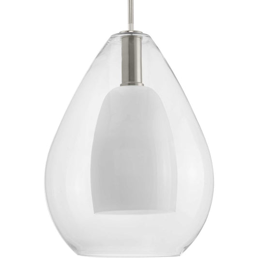 Progress Lighting Carillon 15" Pendant, Brushed Nickel/Clear - P500439-009