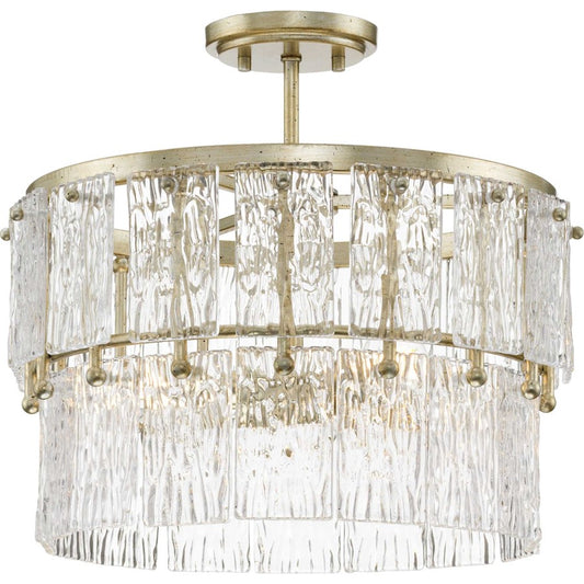 Progress Lighting Chevall 17" Pendant, Silver/Clear Pressed - P500443-176