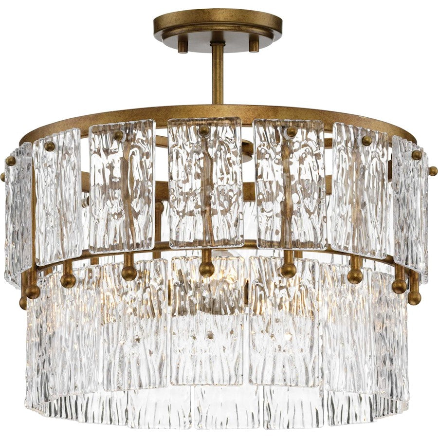 Progress Lighting Chevall 17" Pendant, Gold/Clear Pressed - P500443-204