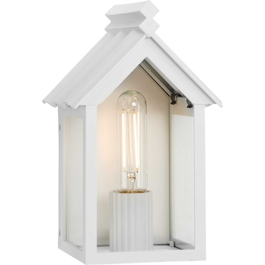 Progress Point Dume Dunemere 1Lt Small Wall Lantern, White/Clear - P560302-192