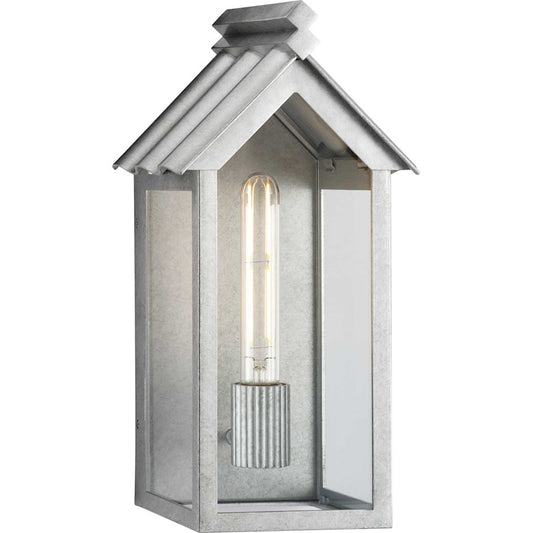 Progress Point Dume Dunemere 1Lt Large Wall Lantern, Galv/Clear - P560304-141