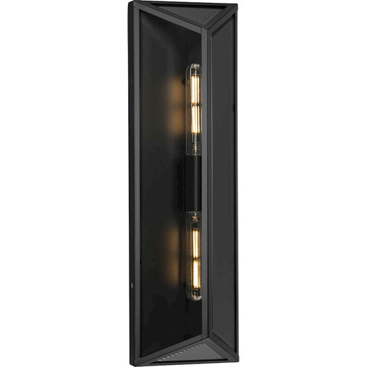 Progress Bristol 7.5"W Large Outdoor Wall Lantern, Black/Beveled - P560360-31M