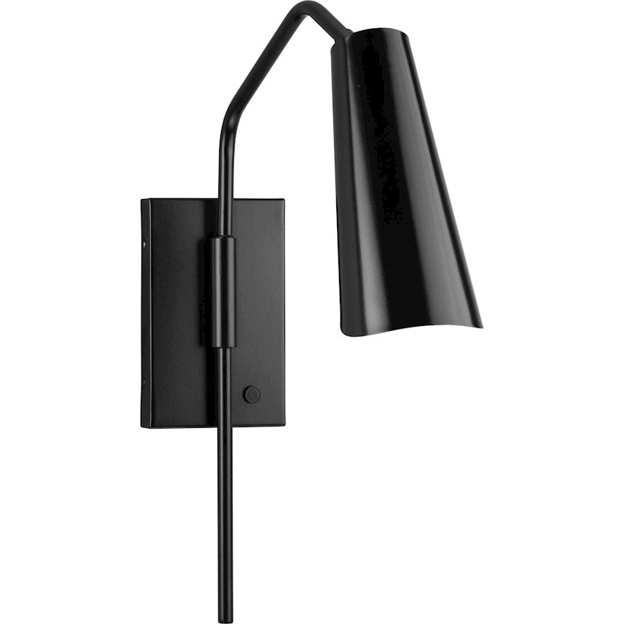 Progress Cornett 4.5"W Wall Bracket Light, Black/Black/Painted WH - P710131-31M