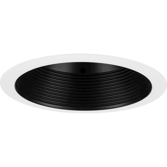 Progress Lighting 1 Light 6" Recessed 6006 Step Baffle Trim, Black - P806006-031