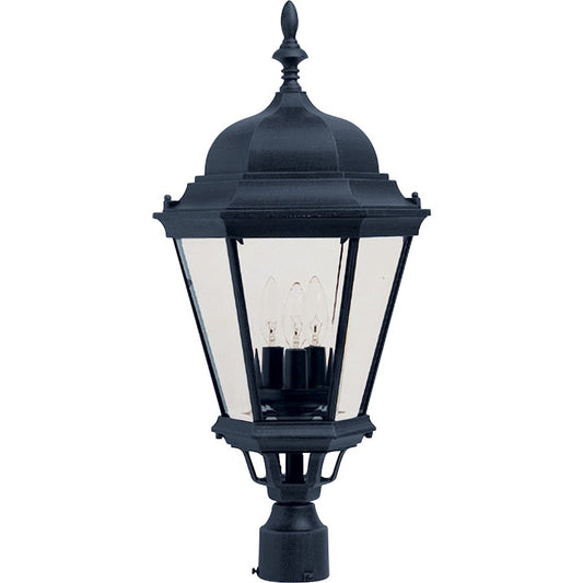 Maxim Westlake Cast 3-Light Outdoor Pole/Post Lantern, Black - 1007BK