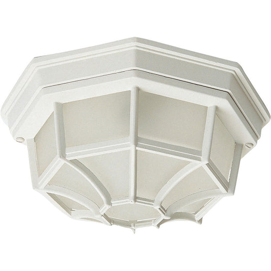 Maxim Crown Hill 2-Light Outdoor Ceiling Mount | Early American White Aluminum and Frosted Glass | Porch & Entryway Ceiling Light | Model MX1020WT