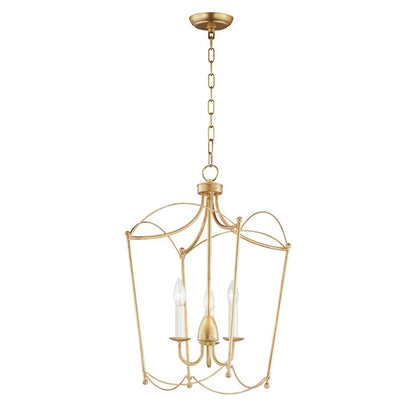 Maxim Plumette 3-Light Pendant | French Country Gold Leaf Steel | Kitchen Island & Dining Room | 14 x 24 in | Model MX12163GL
