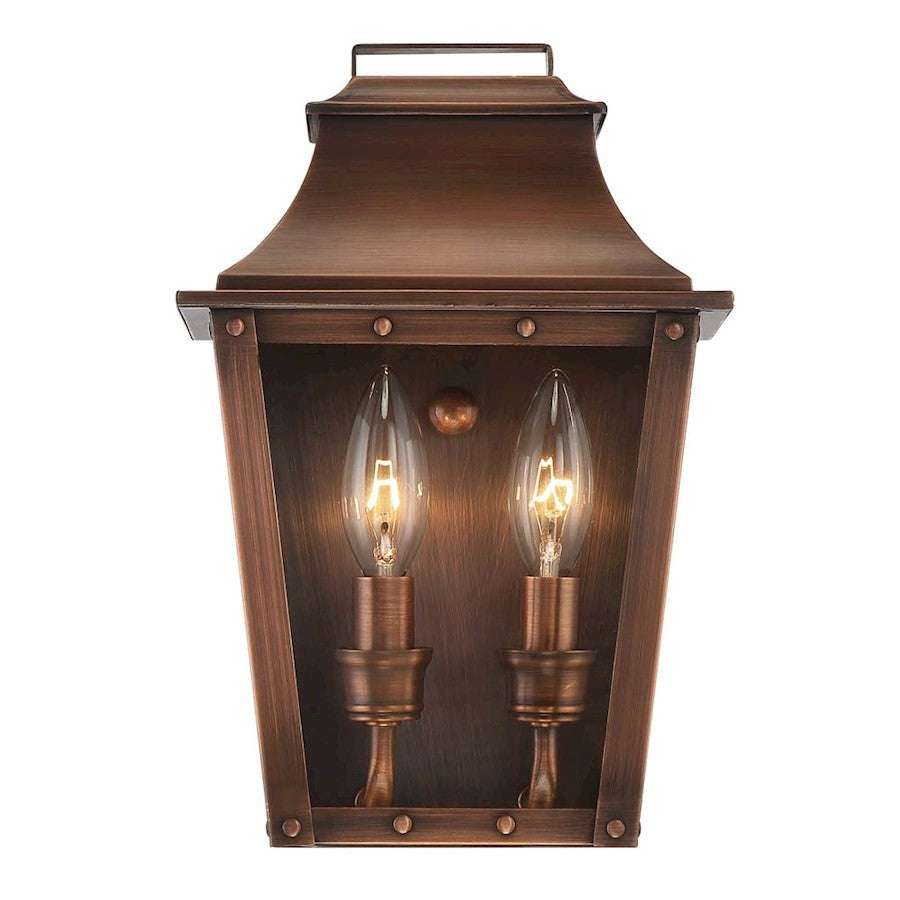 OPEN BOX: Acclaim Lighting 2 Light 11" Pocket Wall Sconce, Copper Patina