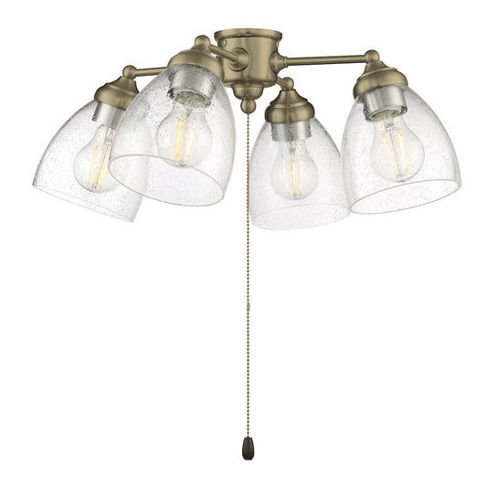 OPEN BOX: Craftmade Trans 4 Lt Univ Fan Light Kit, Brass
