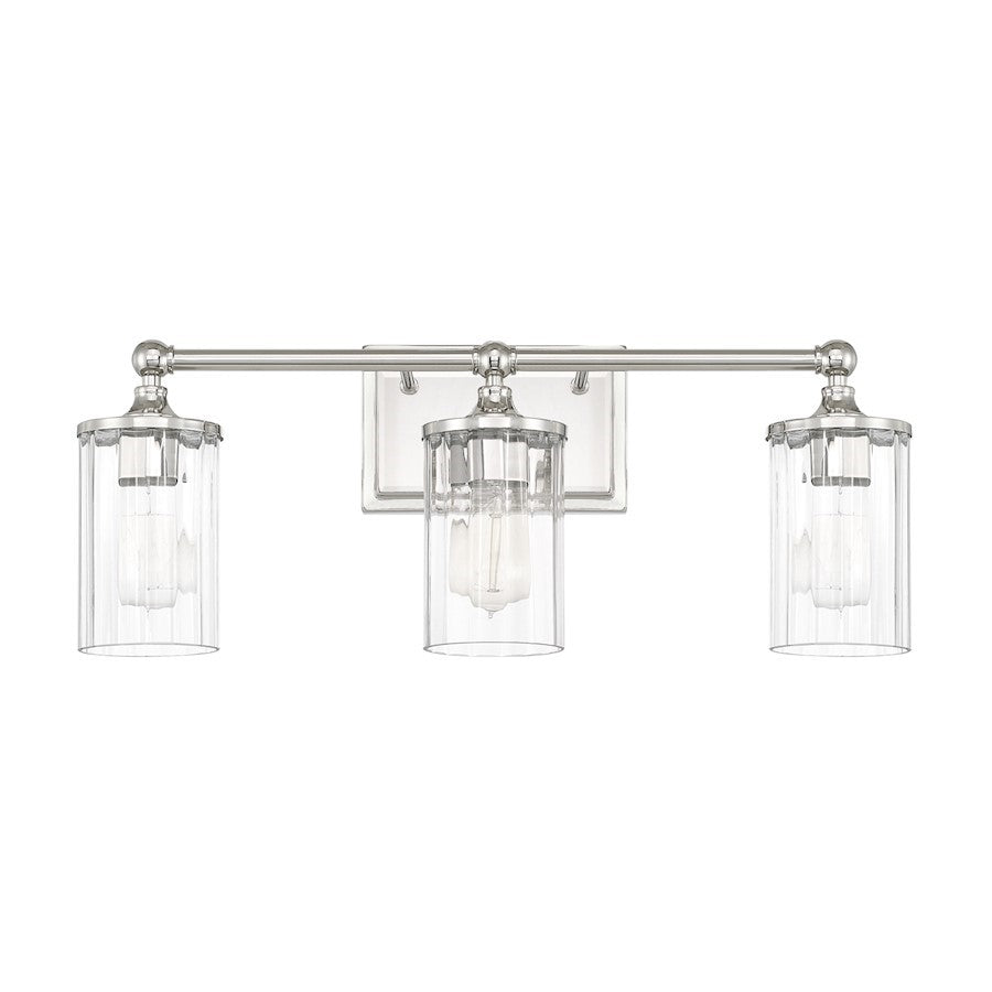 OPEN BOX: Capital Lighting Camden 3 Light Vanity, Polished Nickel