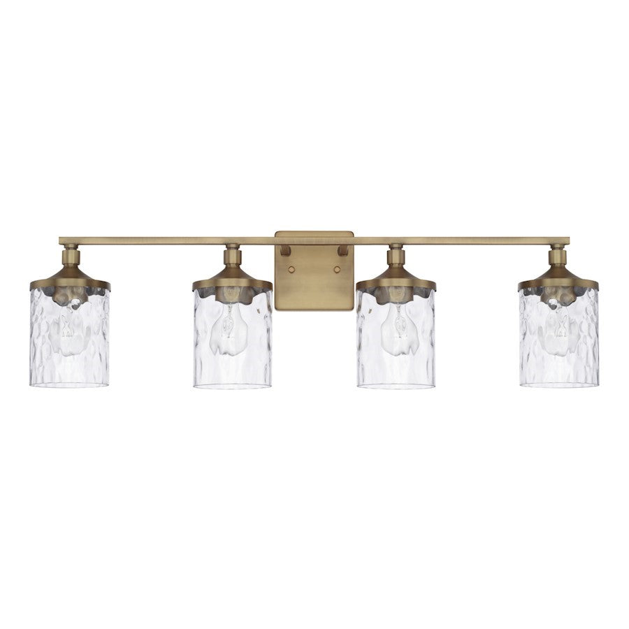 OPEN BOX ITEM: HomePlace by Capital Lighting Colton 4 Light Vanity, Aged Brass