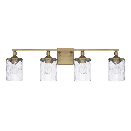 OPEN BOX ITEM: HomePlace by Capital Lighting Colton 4 Light Vanity, Aged Brass