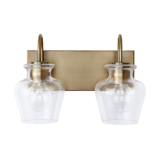 OPEN BOX ITEM: Capital Danes 2-Light Vanity, Brass/Clear - CL138121AD-490