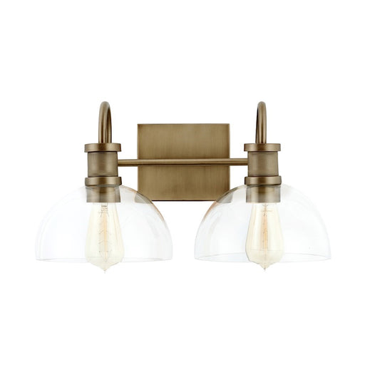 OPEN BOX:Capital Lighting 2-Light Vanity, Aged Brass/Clear - 139123AD-497