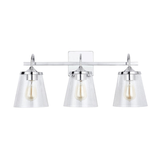 OPEN BOX: Capital Lighting 3-Light Vanity, Chrome/Clear Seeded - 139132CH-496
