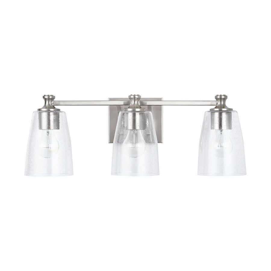 OPEN BOX: Capital Lighting Myles 3-Light Vanity, Brushed Nickel/- CL140931BN-506