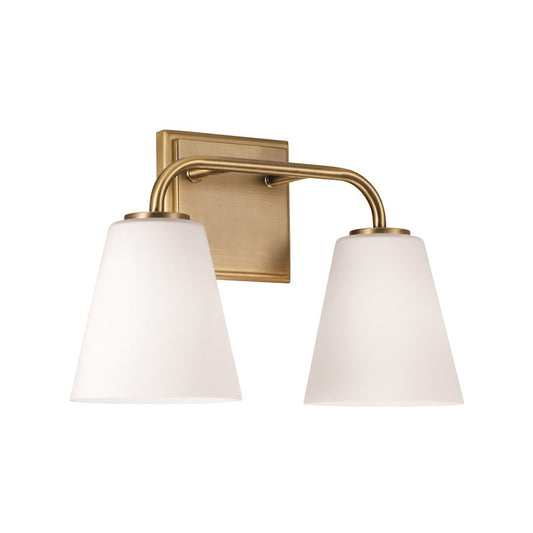 OPEN BOX: Capital Lighting Brody 2 Light Vanity, Brass/Soft White - 149421AD-543