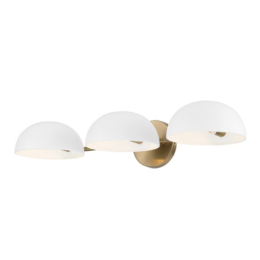 OPEN BOX ITEM: Capital Reece 3 Light Vanity, Brass/White/White - 151431AW