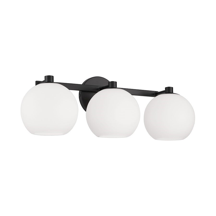 OPEN BOX: HomePlace Lighting Ansley 3-Lt Vanity, Black/White - 152131MB-548