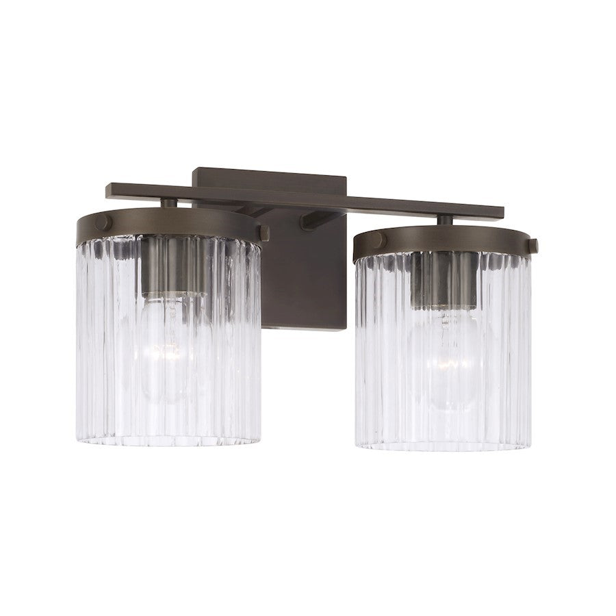 OPEN BOX: Capital Vaughn 2Lt Vanity, Bronze/Beveled Fluted - 156221OR-555